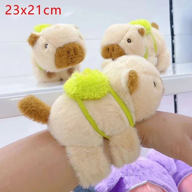 Beautiful animal hair slap snap wrap bracelet plush animal hair kawaii capibara hand ring baby toys funny