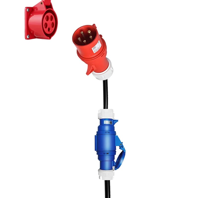 Adattatore di ricarica per veicoli elettrici Spina CEE 16A/32A Rosso a presa Blu Monofase 32A 7KW 16A 3,5KW Rosso trifase 16A 11KW 32A 22KW