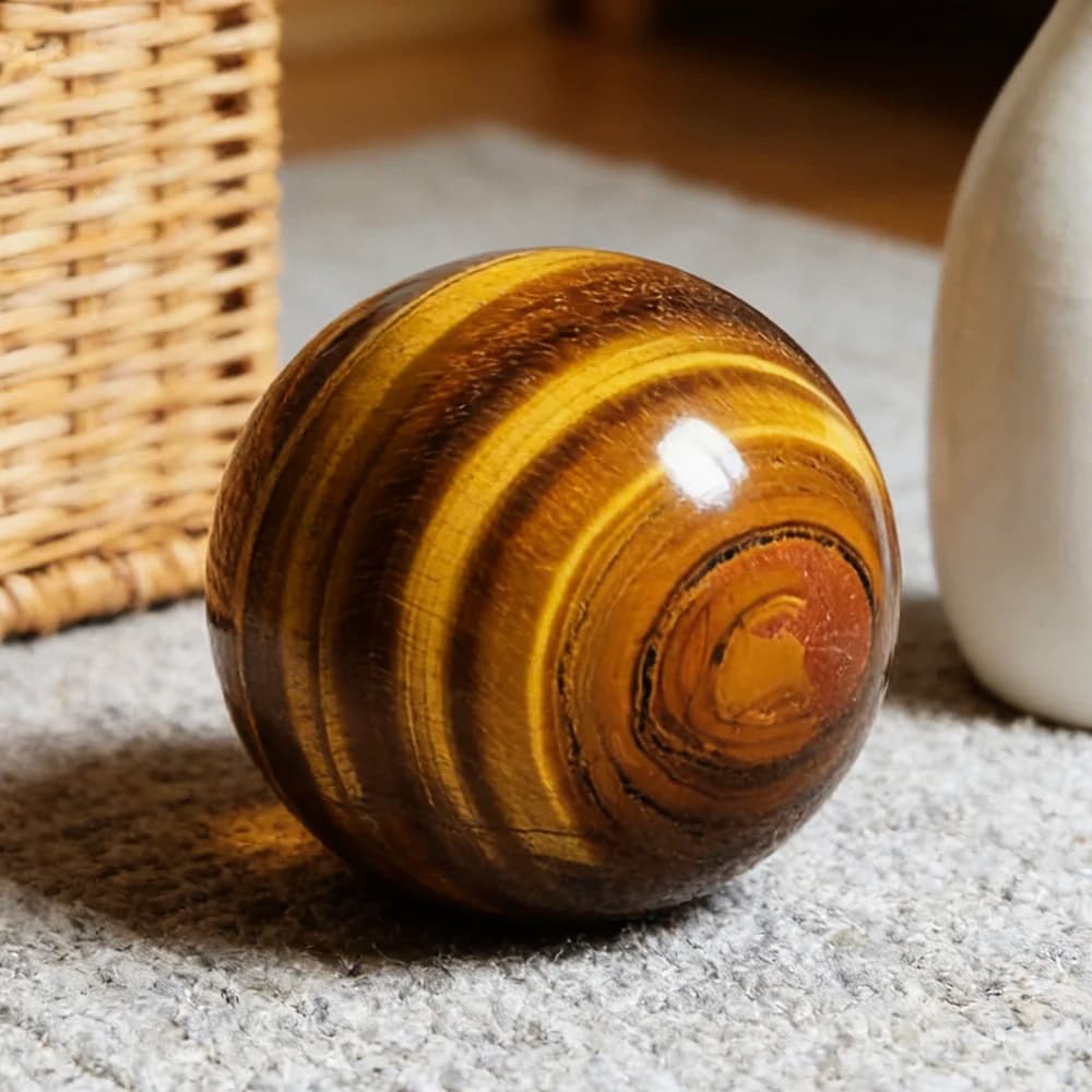 Pietra naturale dell'occhio di tigre Sfera di cristallo Lucidatura Sfera Reiki Massaggio Trattamento Pietra Decorazione della casa Regali souvenir squisiti
