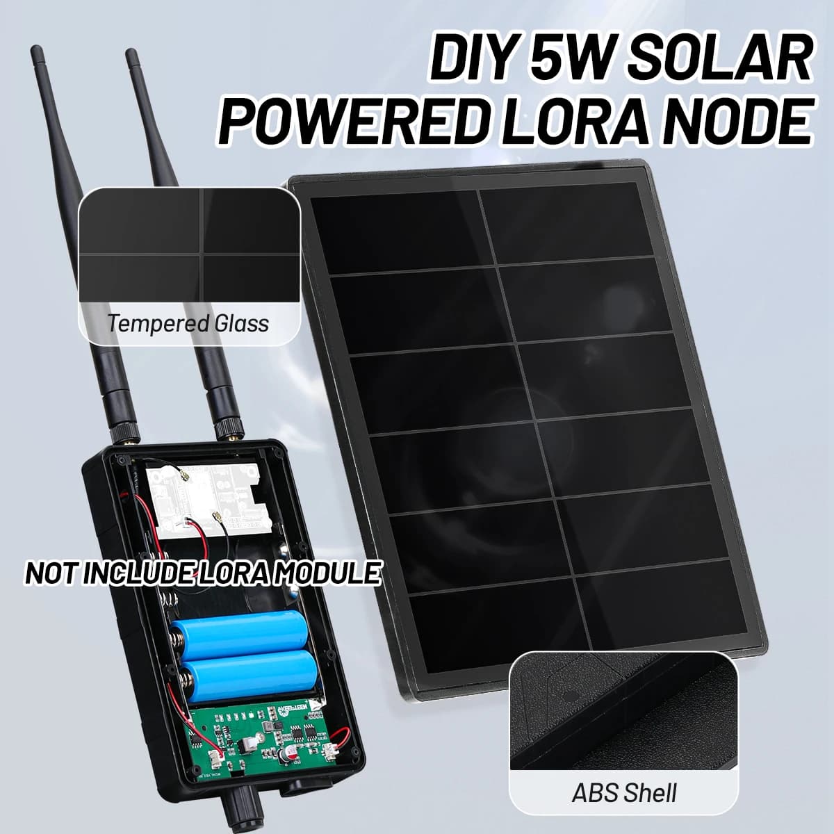 Pannello Solare 5W per Nodo Ripetitore Solare Fai-da-Te con 915MHz 868Mhz per Modulo LoRa RAK4631 LoRaWAN SX1262, Nodo LoRa a Rete ad Energia Solare