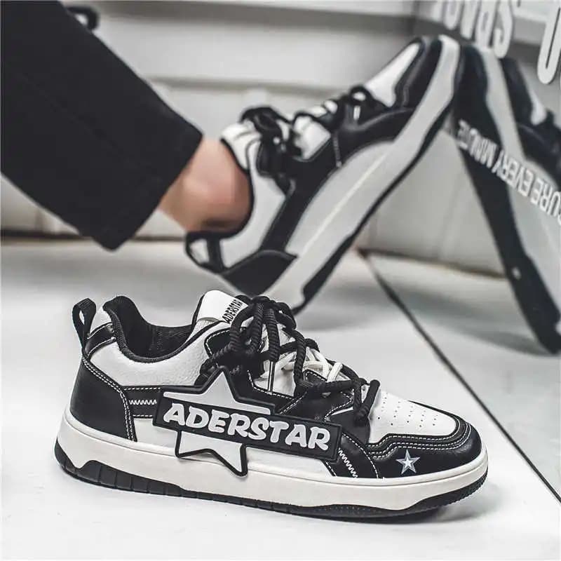 Luxury Men's Sneakers with Rubber Sole and Round Toe, Fashion Sneakers