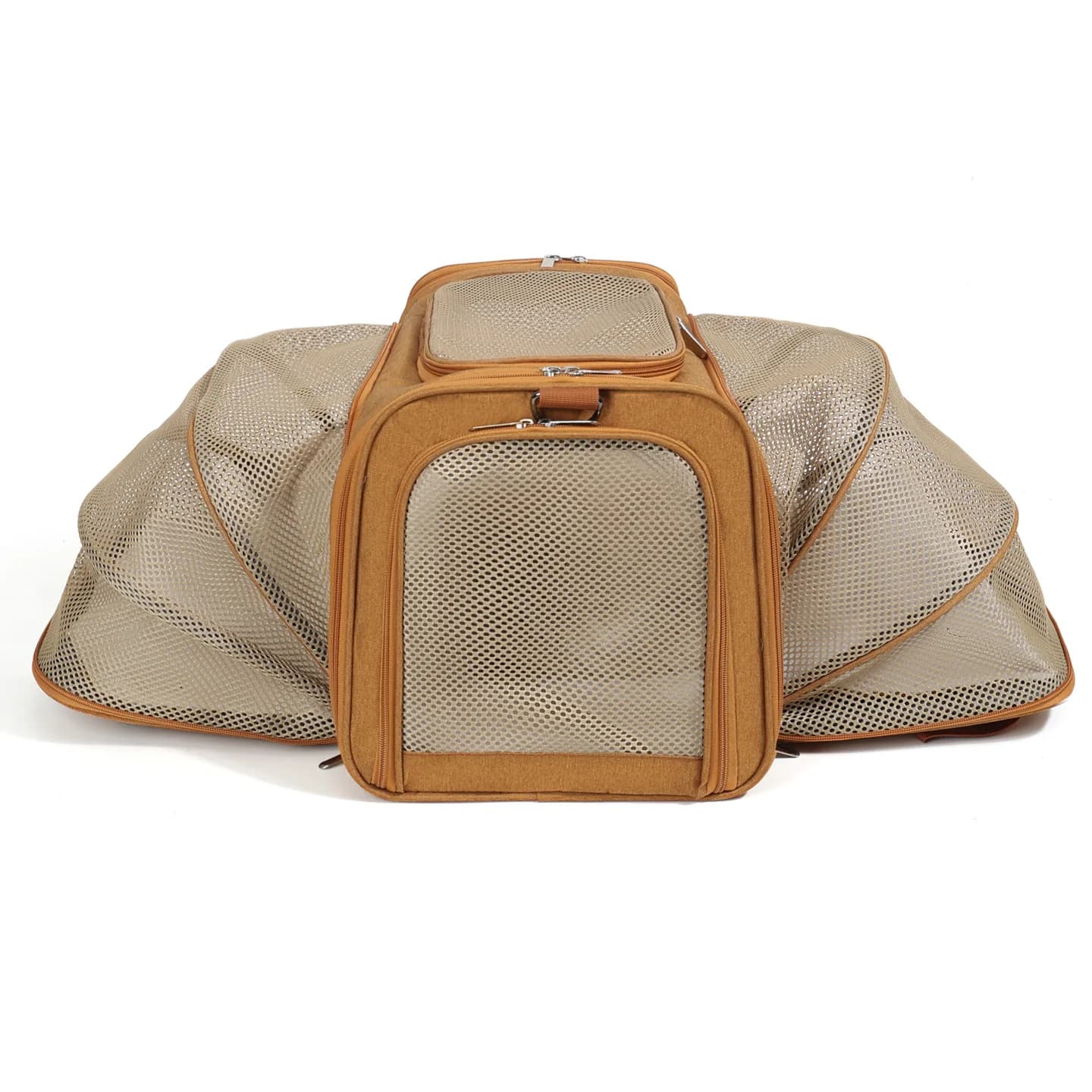 Expandable Pet Carrier Bag Large Space Breathable Mesh Cat Dog Carrier Handbag Shoulder Portable Travel Airline Approved Pet Bag
