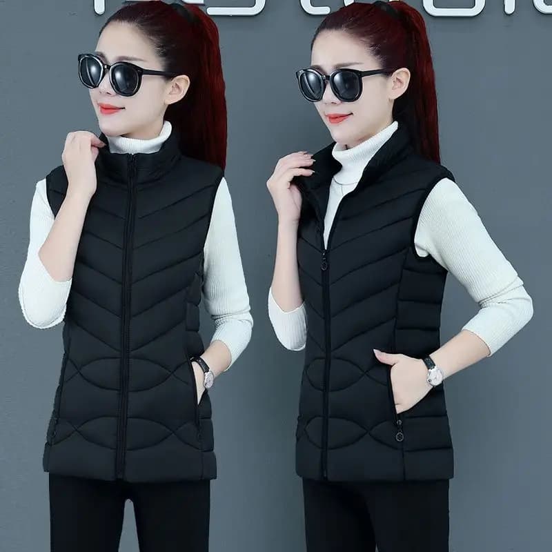 Gilet da donna Autunno Inverno Gilet in cotone caldo Gilet da donna con cappuccio spesso rimovibile Gilet da donna senza maniche
