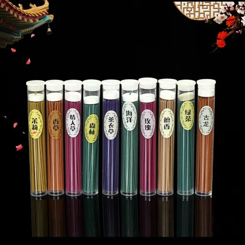 Bastoncini di Incenso Naturale Fatti a Mano, 50 Bastoncini per Scatola, Aromaterapia al Sandalo e Lavanda, per Meditazione, Casa e Camera da Letto