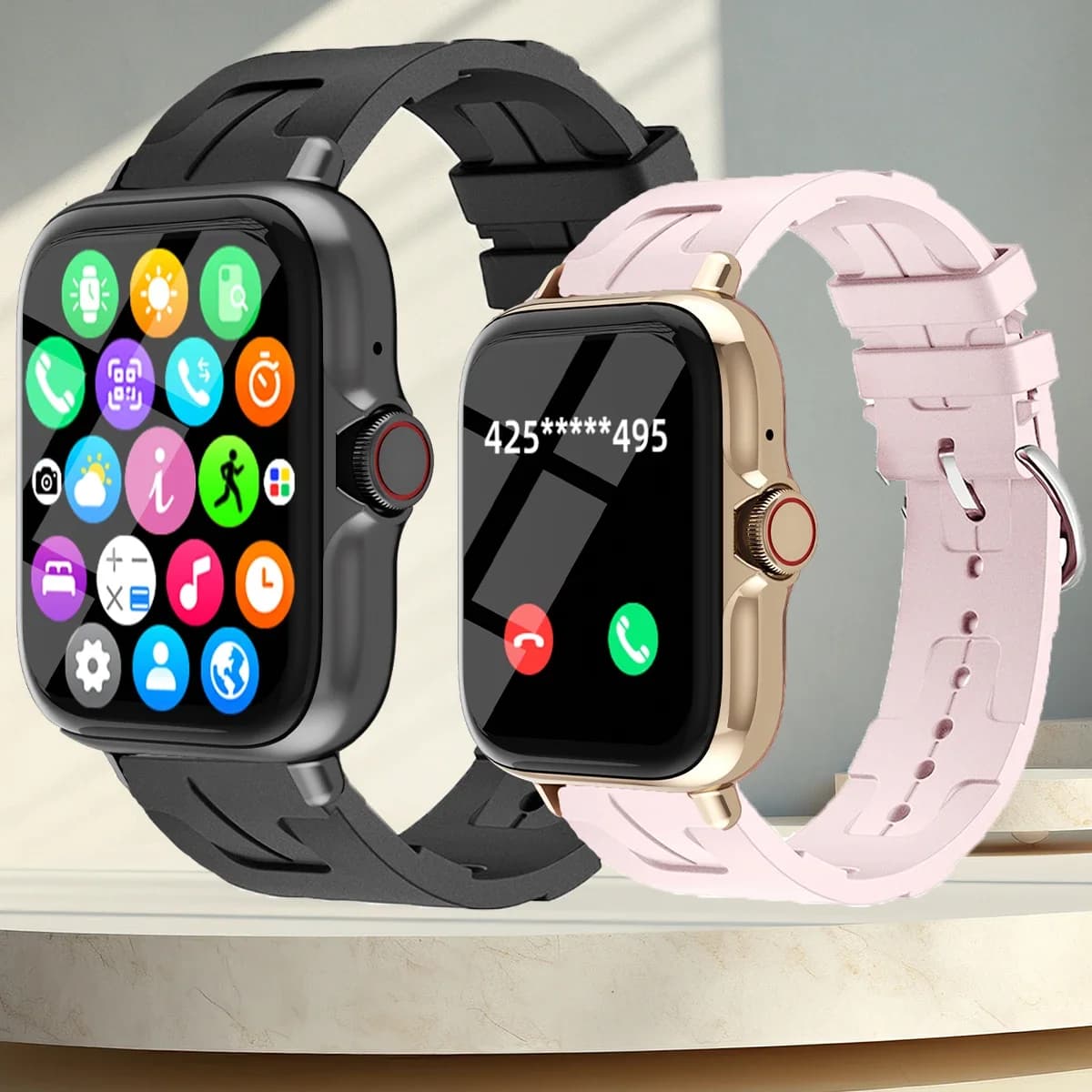 Men Women's Smart Watch 1.83 '' Waterproof Sports Watch Reply to the call Sleep Sports Counters Information Smartwatch