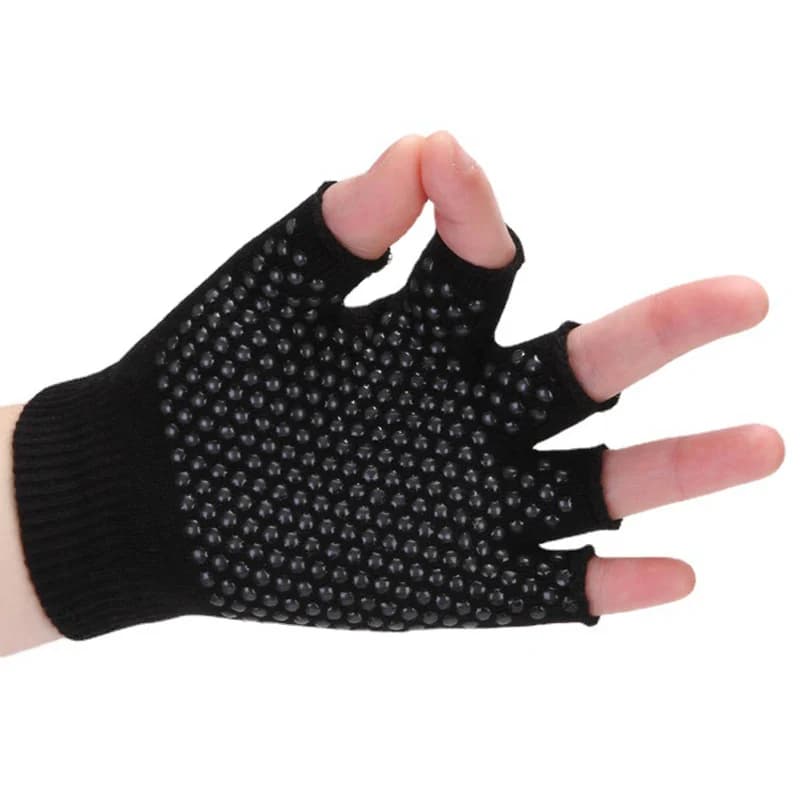 Women's Anti-slip Yoga Gloves Mid-Date Fitness Gloves Cotton Sports Fishing Gloves Outdoor Cycling Breathable