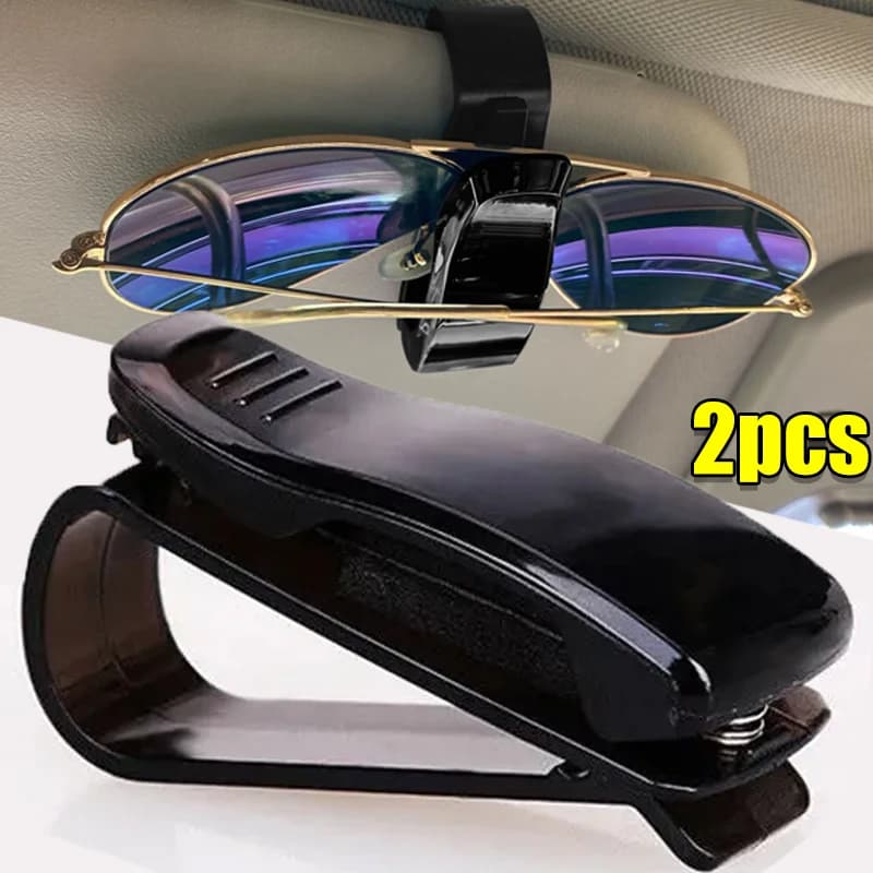 Scatola per occhiali per visiera parasole per auto universale per occhiali da sole Clip per biglietti per carte Custodia per penna di fissaggio Accessori per occhiali