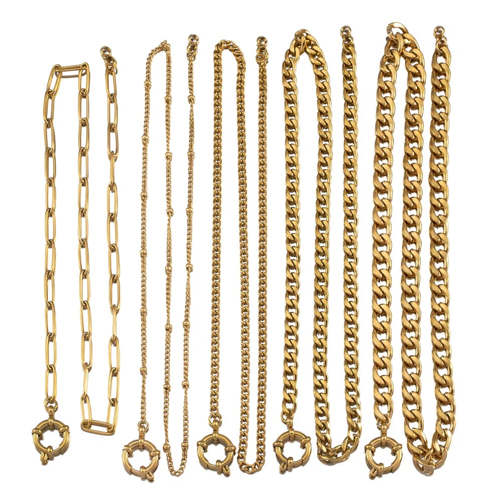 1PC In Acciaio Inox 45 centimetri Basic Link Chian Bracciale Collana Donna Uomo Anchor Chiusura Perline Catena Ruota Alla Marinara Risultati Dei Gioielli FAI DA TE