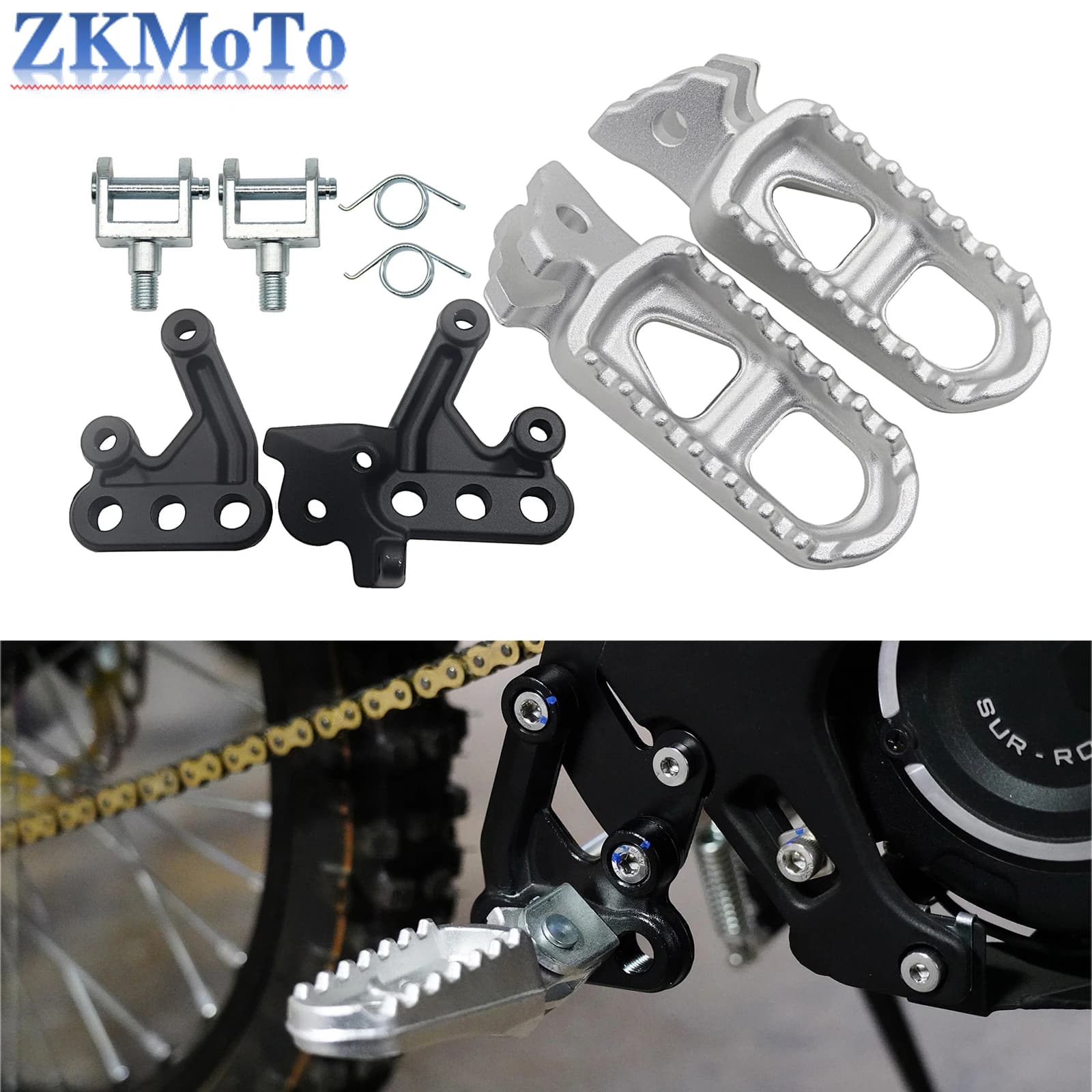 Moto Elettrica In Alluminio Pedane Resto Pedane Adattatore staffa di collegamento Per Sur Ron Sur-Ron Surron Light Bee X & Light Bee S