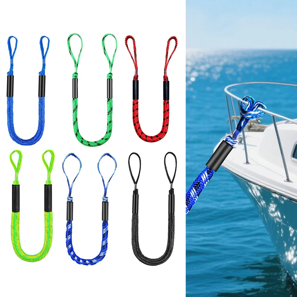 2 pz Nave Docking Corda Elastica 4FT-5.5FT Barca A Motore Dock Linea di Ormeggio Corda Per Kayak Barca Bungee Dock Corda Sostituire Accessori