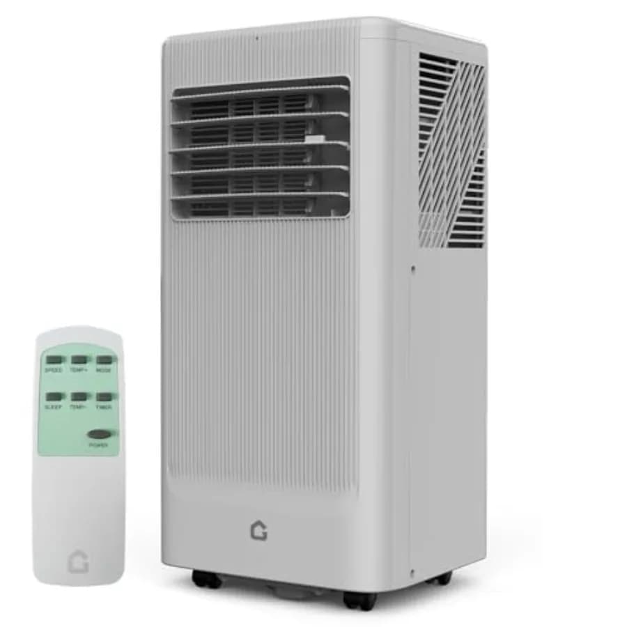 Portable air conditioner for bedrooms and apartments: 10000 BTU, quiet 3-in-1 cooling unit AC/dehumidifier/fan for rooms up to