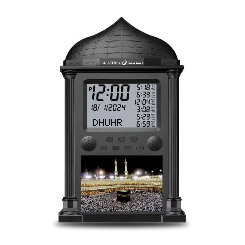 Digital LED Wall Clock for Azan, Elegant Islamic Clock with Prayer Memo, Mosque Alarm, Hijri Prayer Time