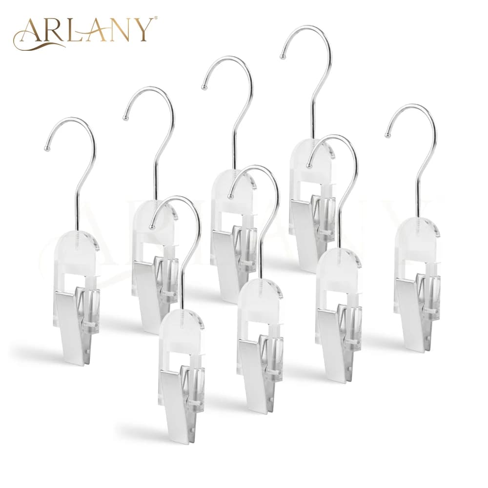 ARLANY 8 Pezzi Clip per Parrucche, Ganci in Acrilico per Extension Capelli, Mollette per Appendere Vestiti e Extension