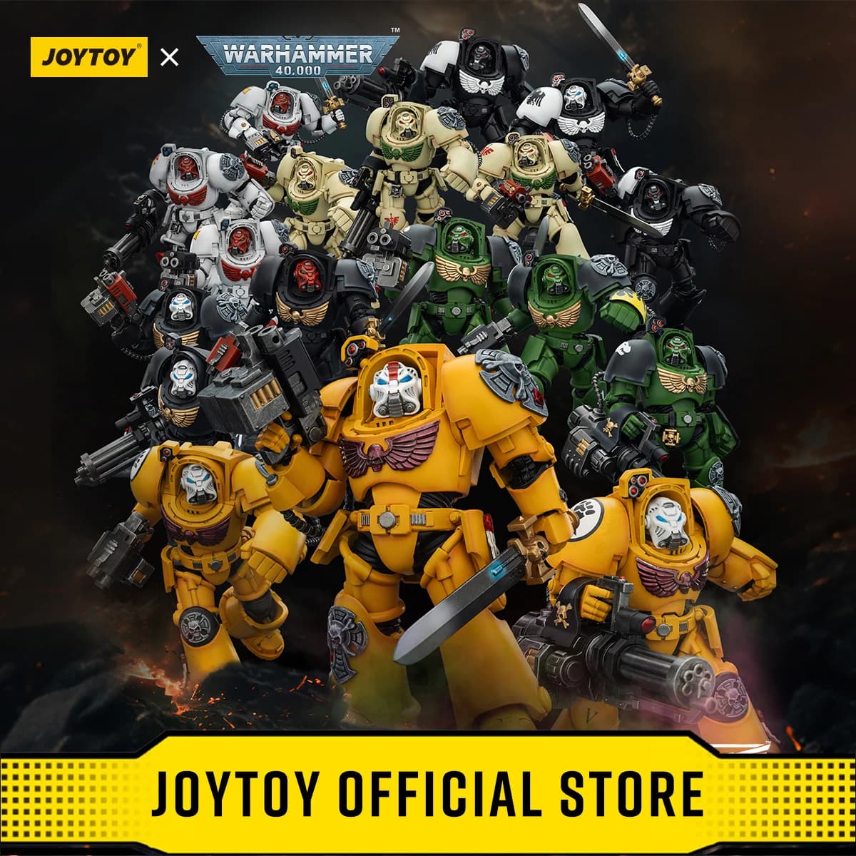 JOYTOY Warhammer 40,000 1/18 Action Figure Terminator, Templari Neri, Angeli Oscuri, Imperial Fists, White Scars, Salamanders