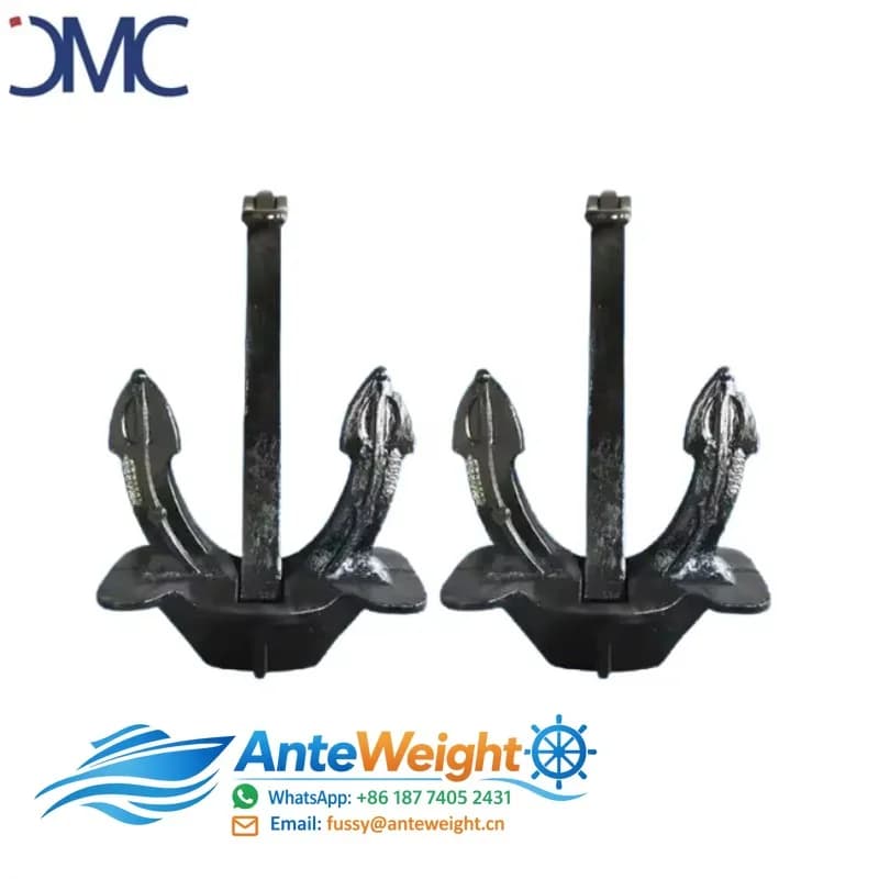Black Painted Galvanized Steel Removable Stockless Marine Boat Anchor High Quality JMC Brand 100kg-20000kg Capacity