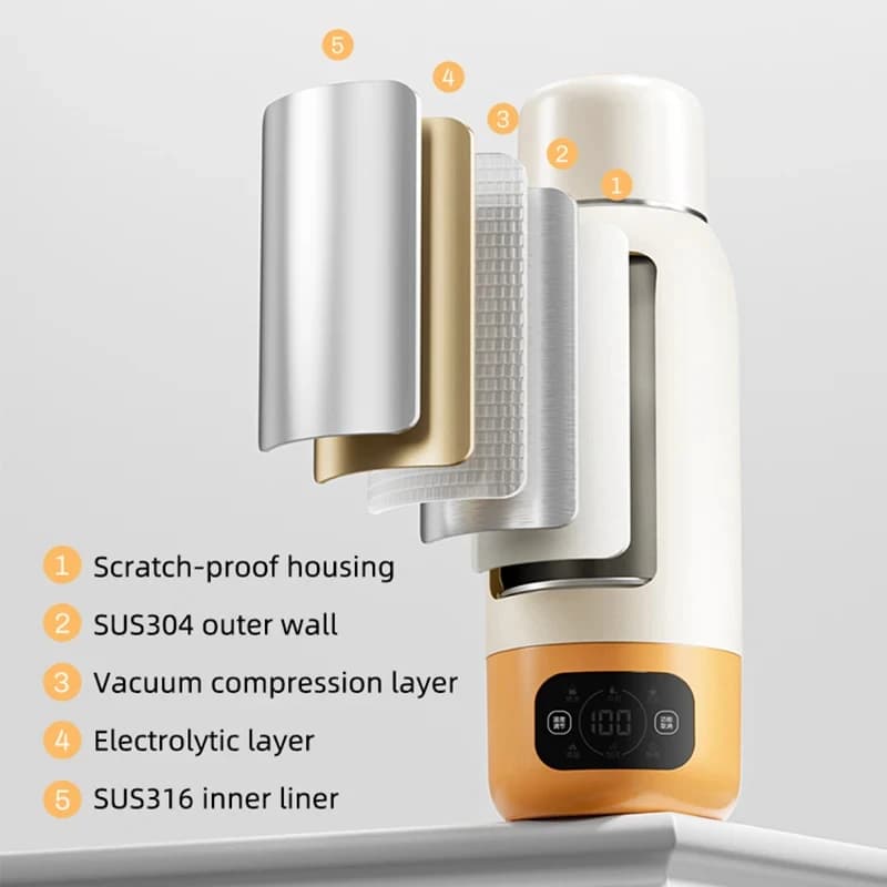 600 ml portable electric kettle 100-240 V smart teapot with multifunctional heating cups for boiled water at adjustable temperature