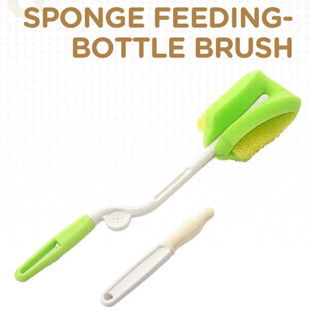 Set di spazzole per la pulizia dei biberon con testa morbida 360 ° Spazzola per tazza con beccuccio per pulizia Spazzola per bottiglia d'acqua Spazzola per capezzoli per neonati con manico lungo