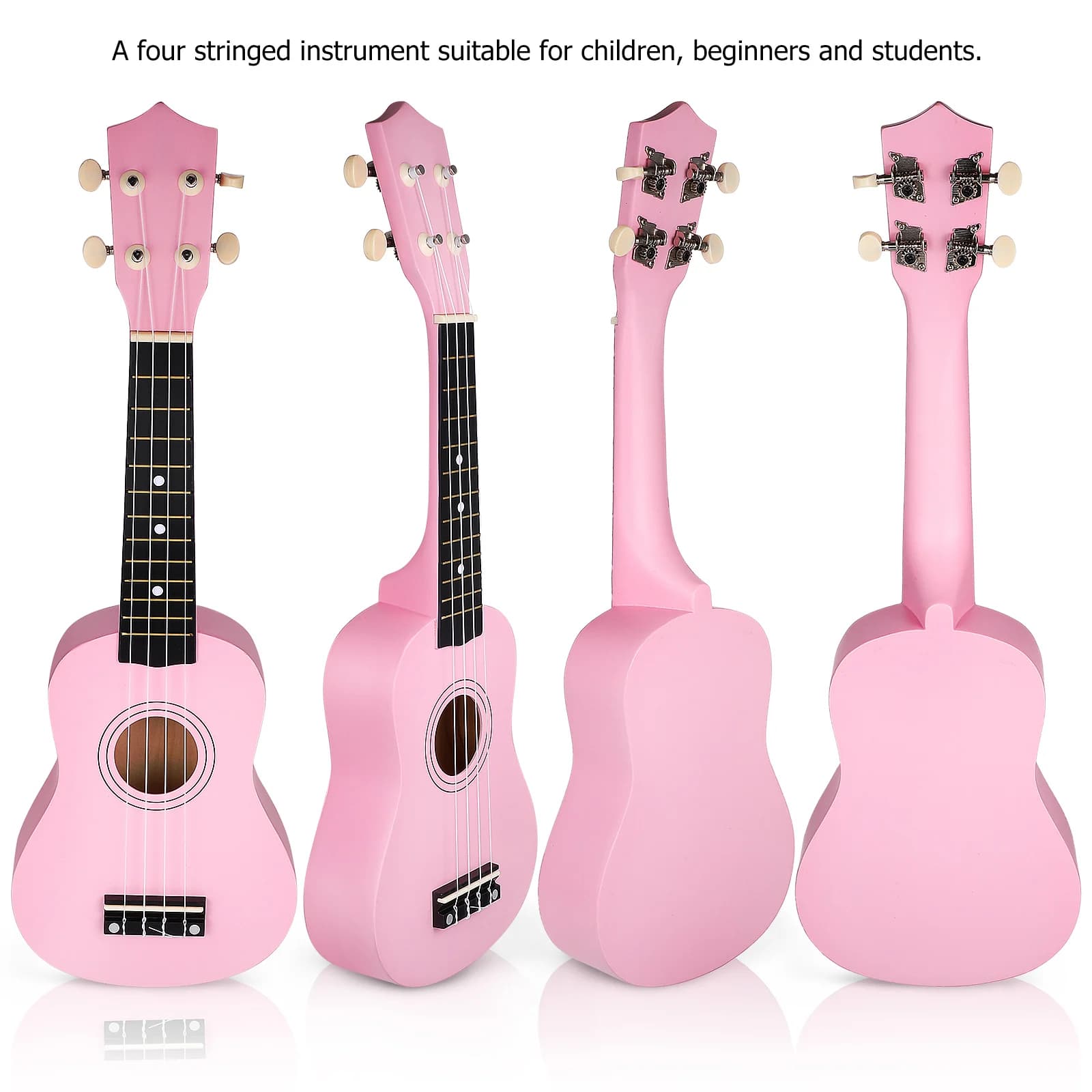 Set di ukulele da 21 pollici Soprano in tiglio acustico per bambini Adulti Principianti Include corde per borse Scegli manuale leggero