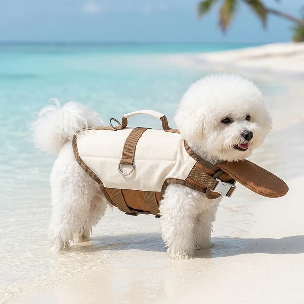 Dog Life Jacket Reflective Safety Vest for Small Medium Dogs High Buoyancy Nylon Swimming Gear for Beach Pool Water Sports
