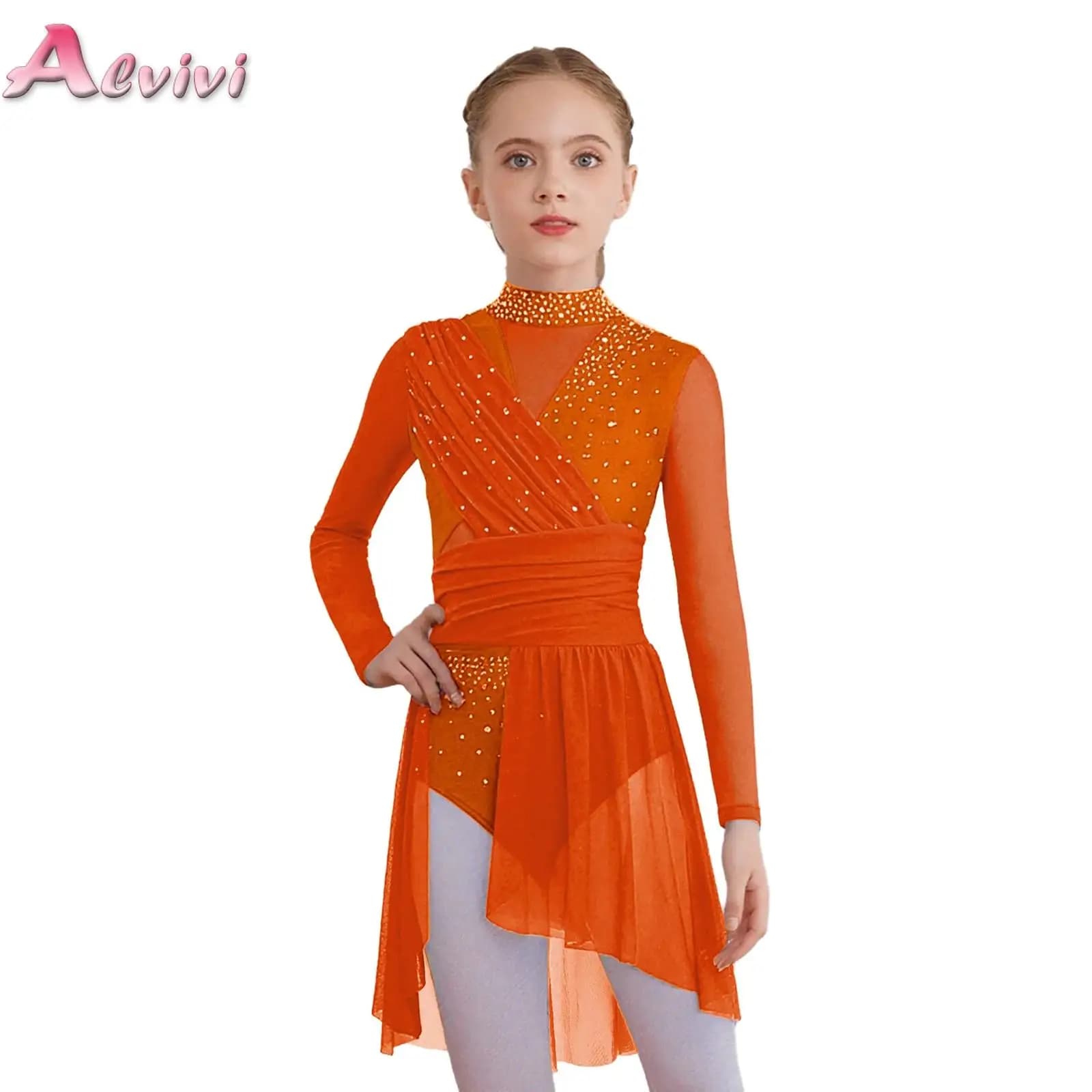 Maglia da ginnastica per bambina, pattinaggio di figura, balletto, danza lirica, costume da spettacolo, danza classica contemporanea, body