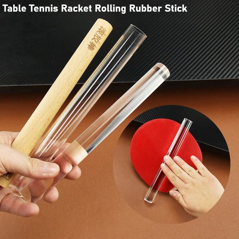 Table Tennis Racket Rubber Roller Stick Wood/Solid Acrylic/Hollow Acrylic Roller for Ping Pong Bat Rubber Adhesive Application