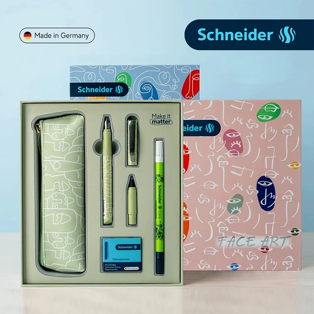 German Schneider Dual Tip Pen Luxury Gift Box F Nib Fountain Roller Pen Stationery Gift for Men Women Student Calligraphy