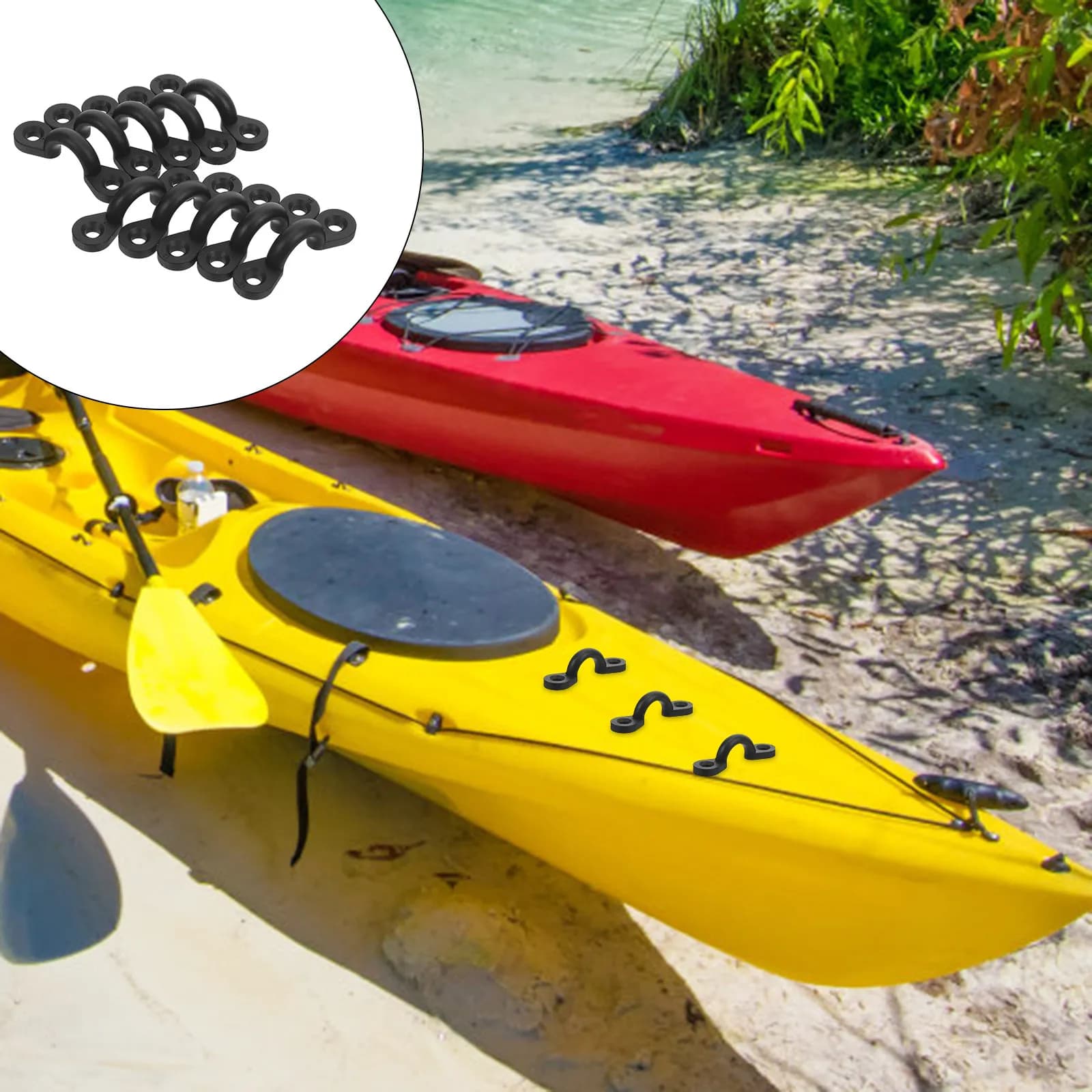 20Pcs Kayak Anchor Cleat Pad Eye Kit Nylon Tie Down Eyelets for Kayak Canoe Boating Outdoor Adventure Gear Fastening Rigging