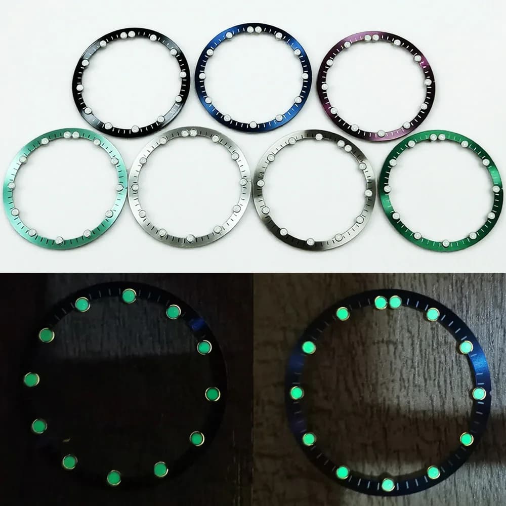 For NH70 dial 28.5 mm green bright inner shadow scale disc ring chapter for movement NH70