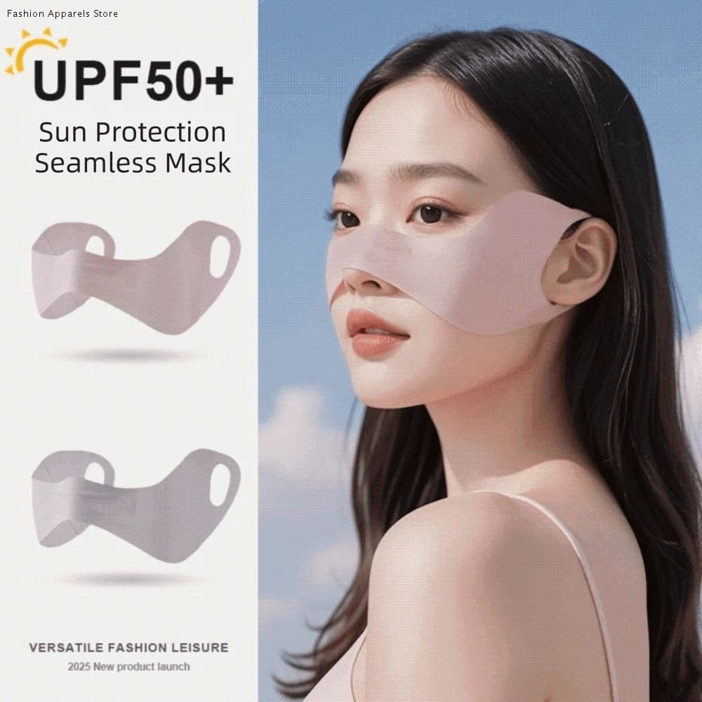 Copertura per il viso portatile elastica con protezione UV, velo solare sottile per golf, colore solido, lavabile, leggero, protezione per mezza faccia, da viaggio