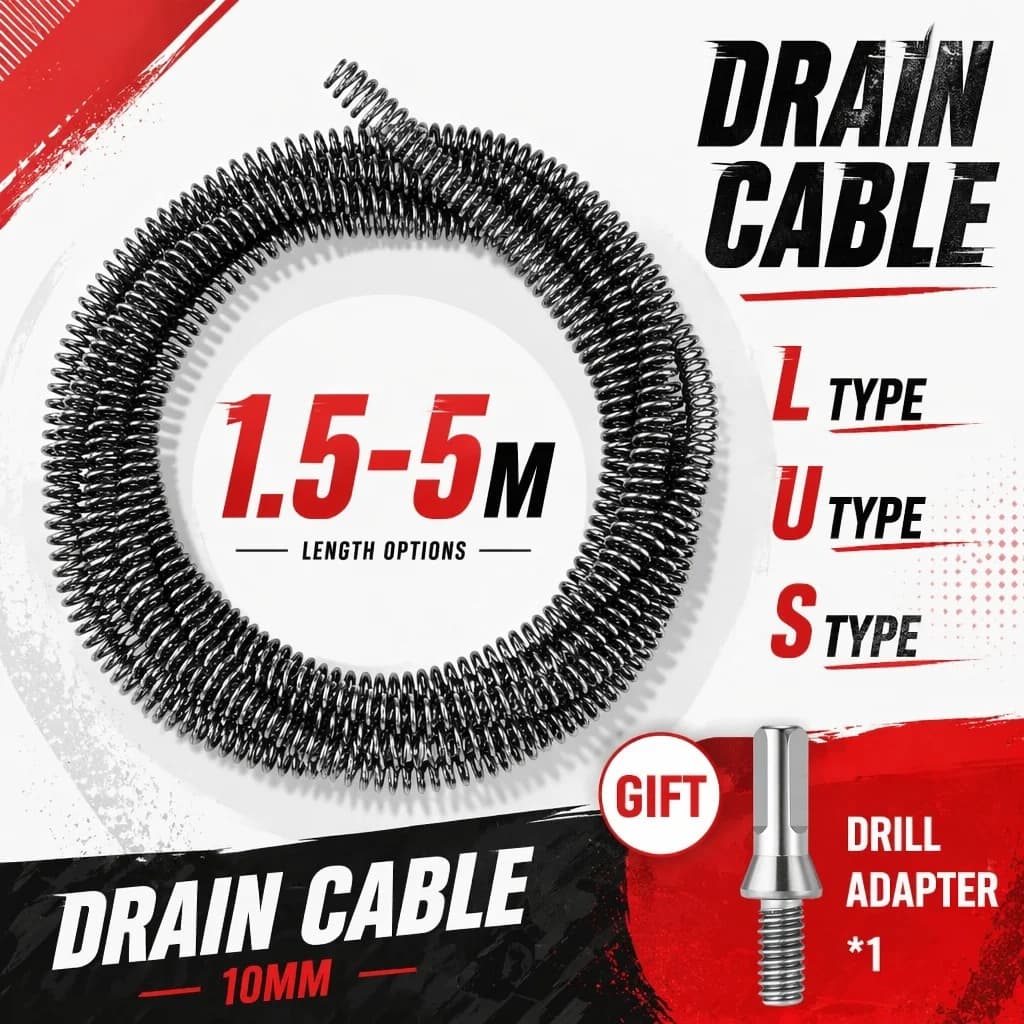 Electric Drill Drain Spring Cleaning Tool For Kitchen Bathroom Plumbing Sewer Bathtub Shower And Floor Drain Pipe Clearing