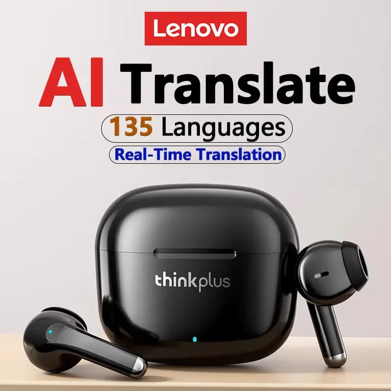 Lenovo LP40 Pro Traduzione Earburds TWS Bluetooth Traduzione in tempo reale Auricolari AI a lunga resistenza Cuffie traduttore da viaggio