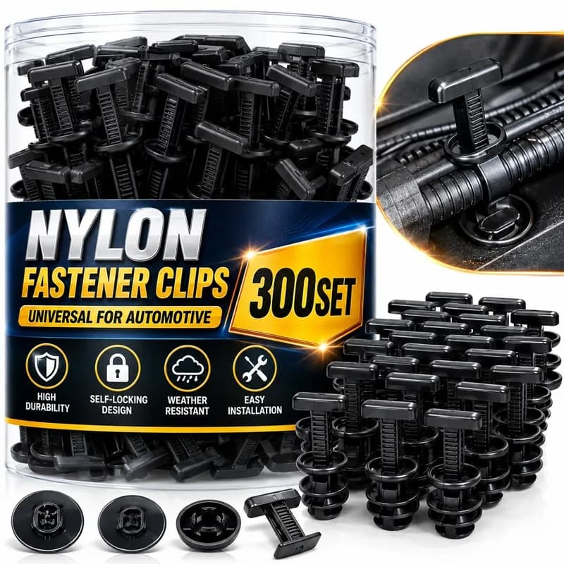 Universal Nylon Cable Tie Buckle Heavy Duty Self-locking Zip Ties Holder with Pin Button Car Body Daily Repair Fastening Strap