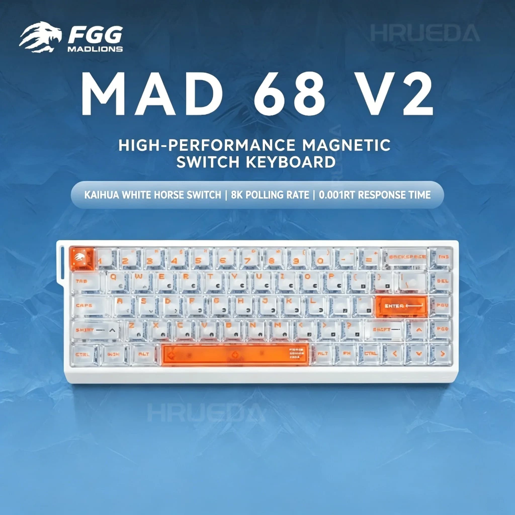 FGG Originale MADLIONS Mad 60/68 HE E-sport Interruttore Magnetico Tastiera 0.02 RT 8K HZ Wired RGB Hot Swap 0.125 ms Latenza Personalizzato