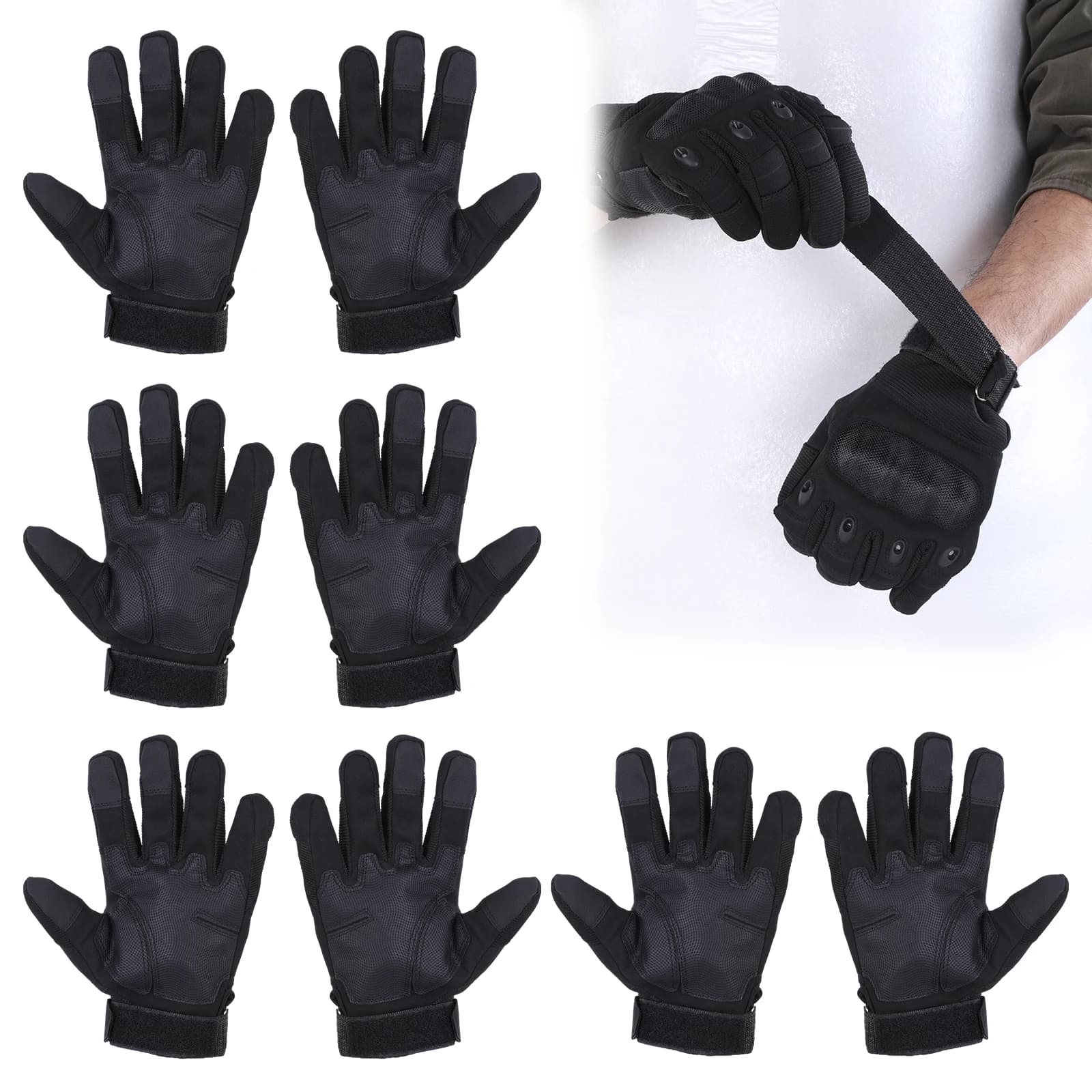 Guanti Powersports per Uomo e Donna, Guanti da Combattimento Touchscreen con Nocche Rinforzate e Polso Regolabile per Airsoft, Paintball, Tiro a Segno e Lavoro