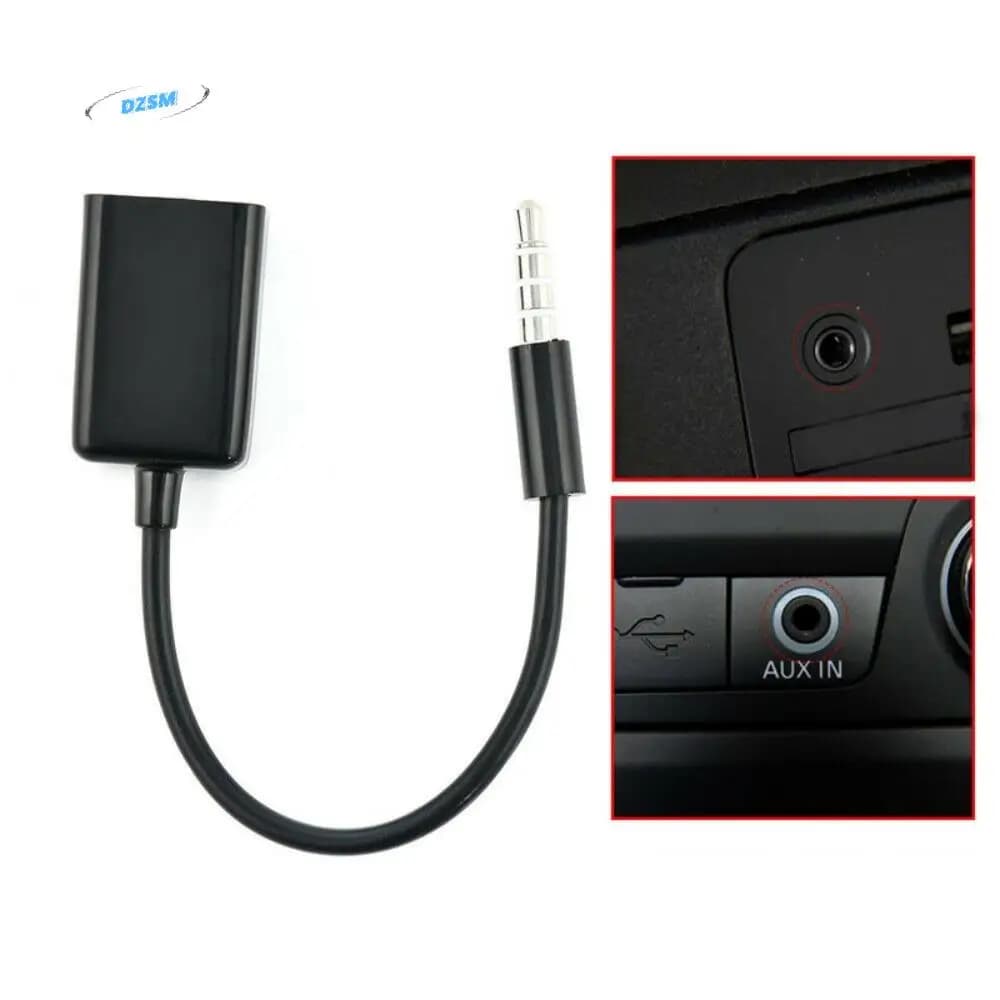 Cavo audio per auto USB femmina da 3,5 mm maschio a 3,5 mm USB 2.0 femmina OTG da 3,5 mm a USB femmina cavo adattatore cavo convertitore audio AUX