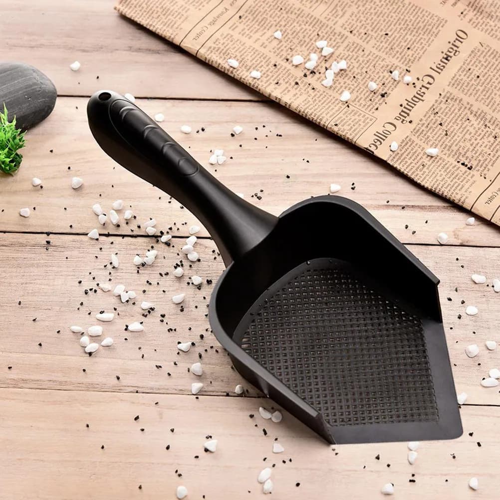 Cat Litter Scoop Professional Grade PVC Plastic Scoop with Lozenge Pattern for Fine Particles Easy Clean Ergonomic Handle Eco