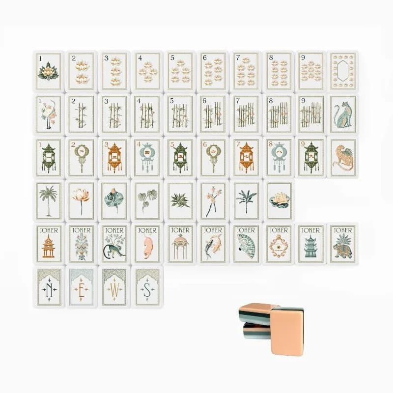 Four Layer Pink White Lotus Acrylic American Mahjong 160 Tiles Crystal Hand Play Household Gift Set
