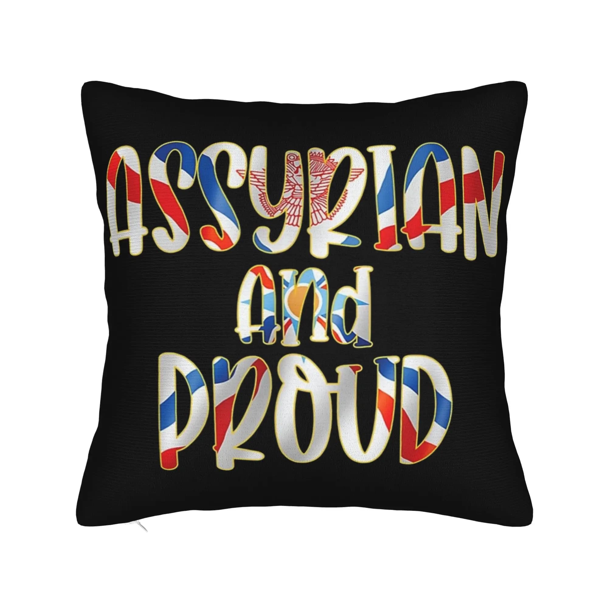 Fodere per cuscini decorativi con motivi assiriani per divano, con cerniera, varie misure