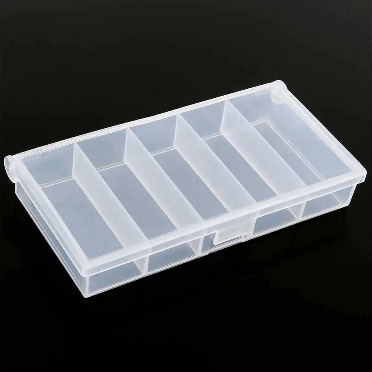 DT38 5 Grids Plastic Organizer Box Clear Fishing Tackle Storage Box Jewelry Dividers Container Case