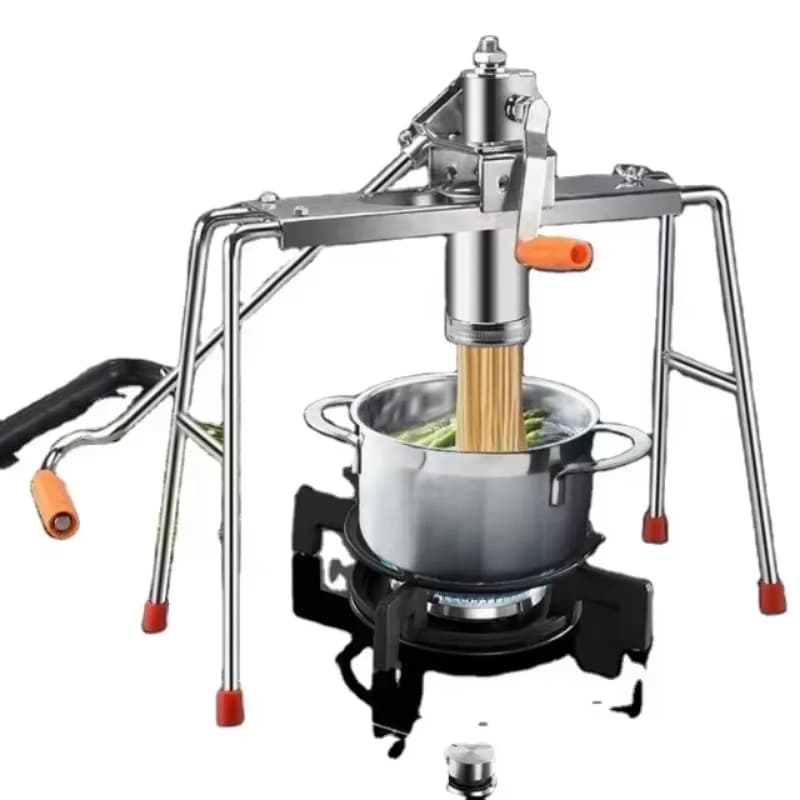 Macchina Manuale per Pasta, Vermicelli, Linguine e Spaghetti con 9 Stampi per Noodle in Acciaio Inox per Uso Domestico e Commerciale