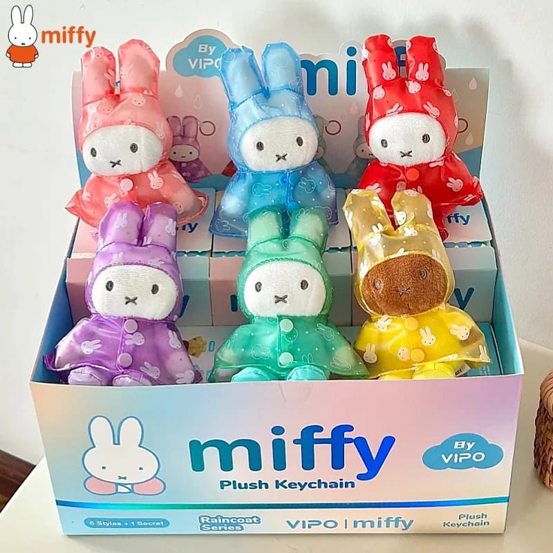 Genuine Miffy Raincoat Series Cute Pendant Blind Box Bag Charm Keychain Doll Ornament Trendy Gift Kawaii Rabbitcollectible Toy