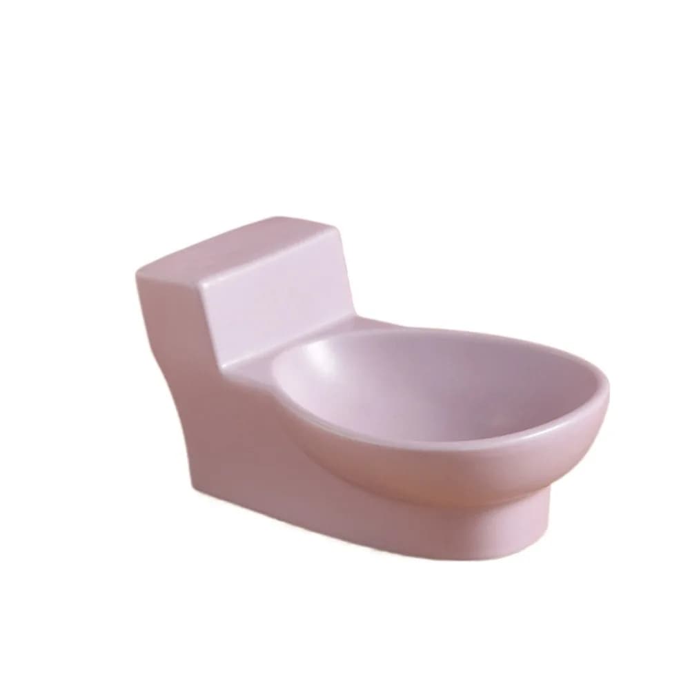 Ciotola per Gatti in Ceramica a Forma di WC, Protegge la Colonna Cervicale, Antiscivolo, Divertente Mangiatoia per Gatti, Difficile da Rovinare, Anti-Rigurgito, Contenitore per Cibo per Animali
