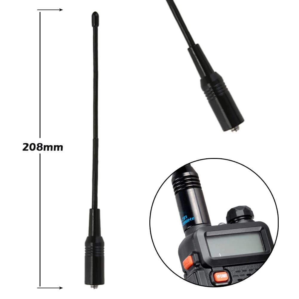 2 Pezzi Antenna ad Alto Guadagno Professionale con Connettore SMA Femmina 144/430 MHz, Accessori per Walkie Talkie Baofeng UV-5R
