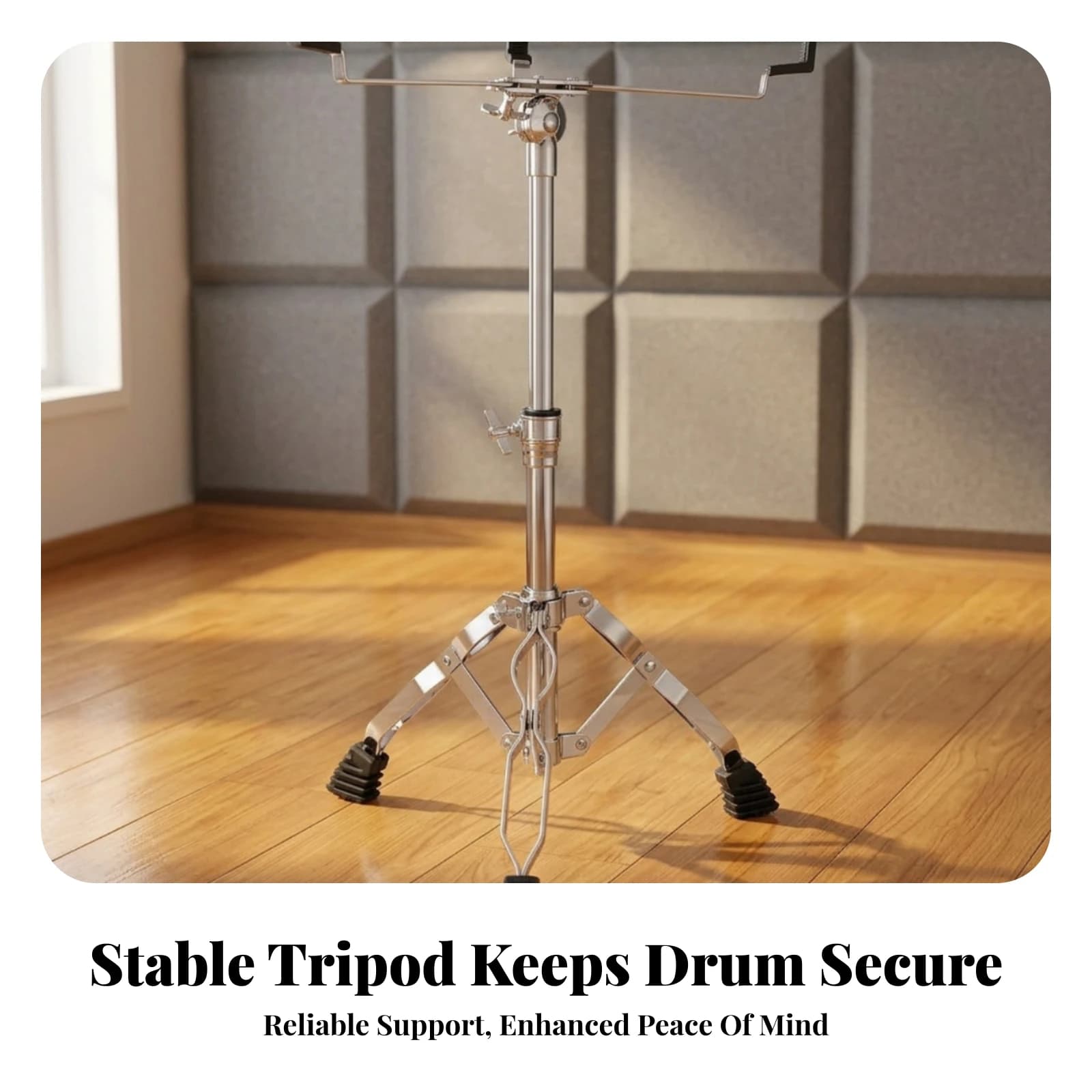 Adjustable Snare Drum Stand Chrome Snare Drum Stand Padded Arms