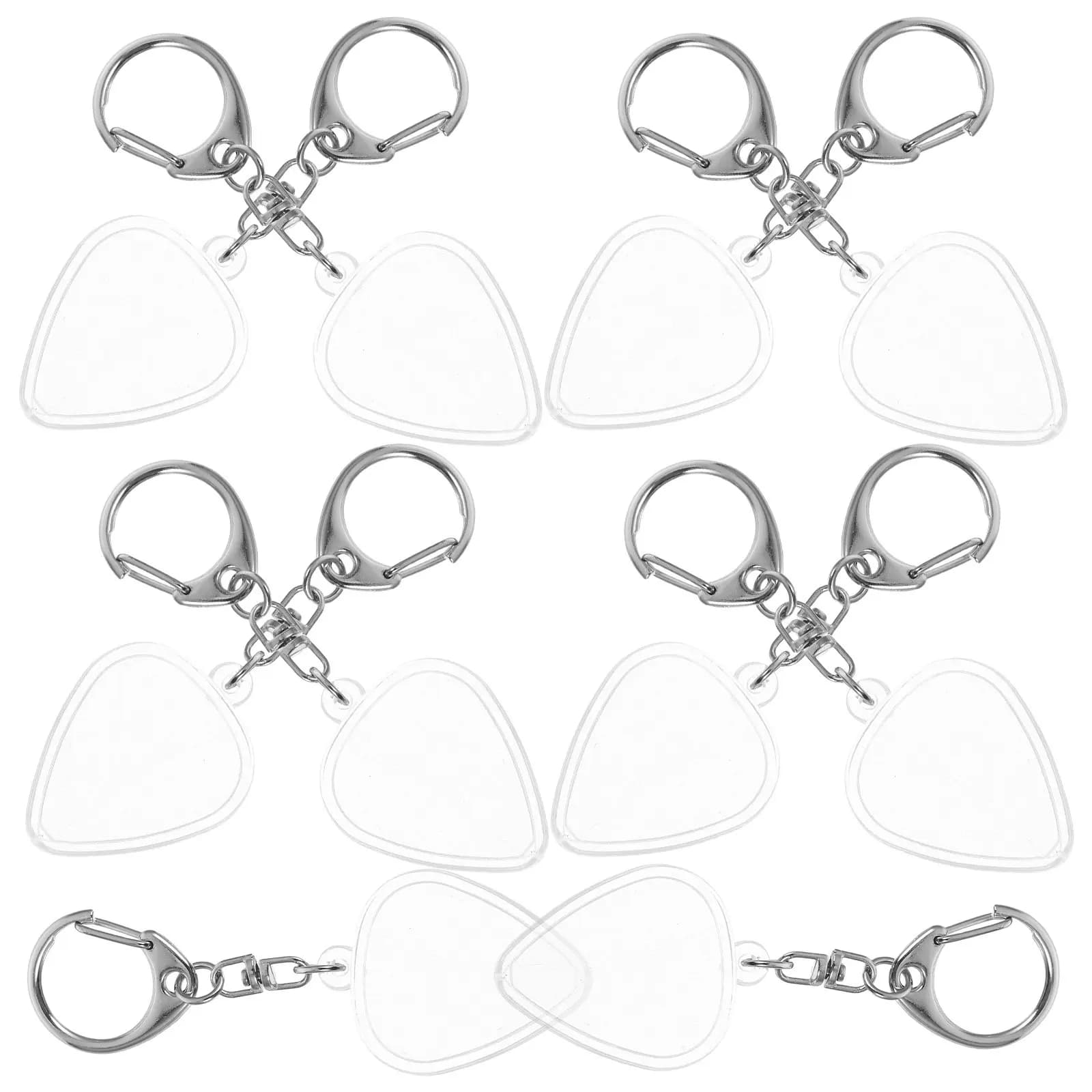 10Pcs Guitar Pick Holder Transparent Portable Keychain Plectrum Storage Box Lightweight Pendant for Acoustic Electric Guitar