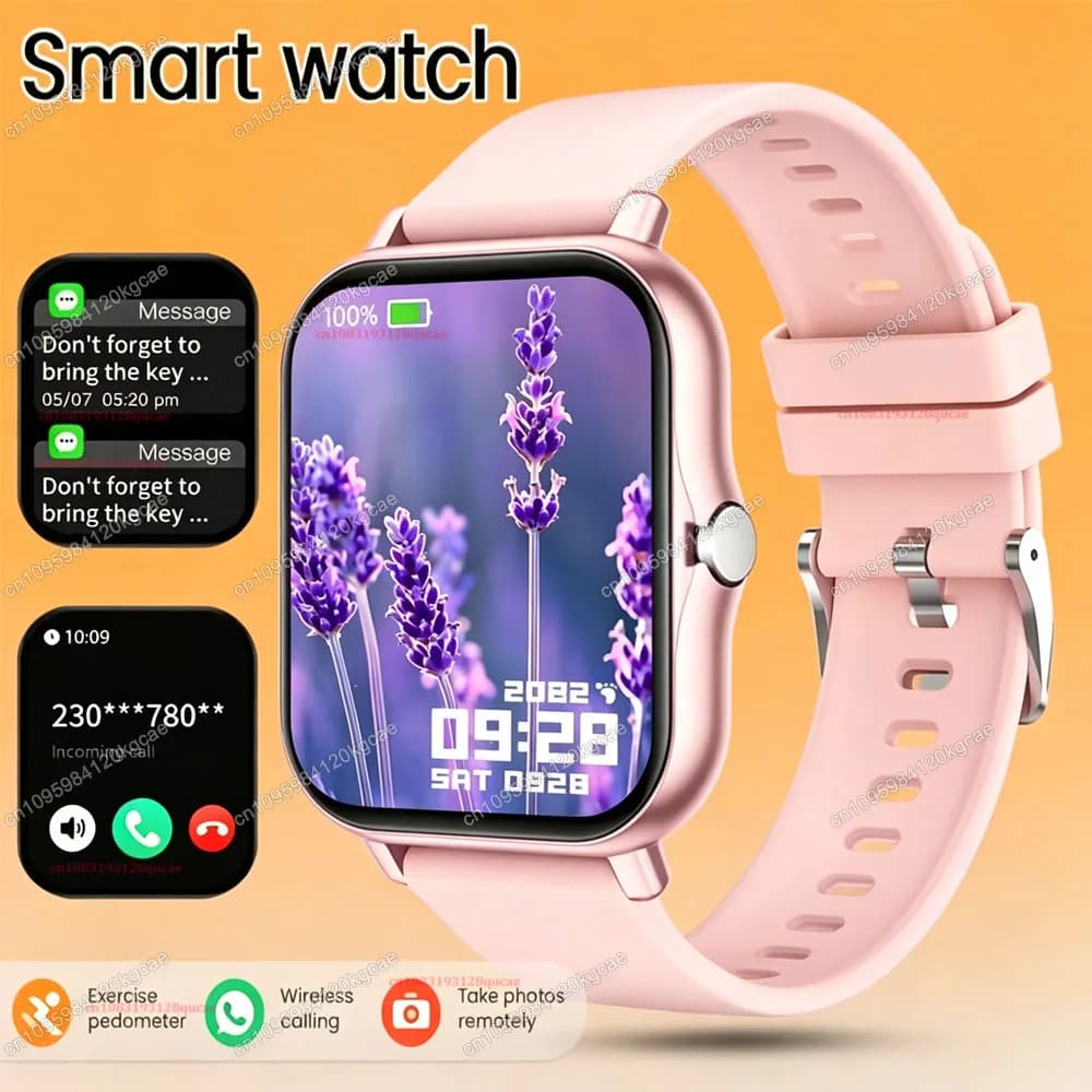 Latest Upgraded Fashion Design 1.83-inch Full-Touch Screen Sport Smartwatch for Men Women Wireless Calling Clock Smartwatch Hw12