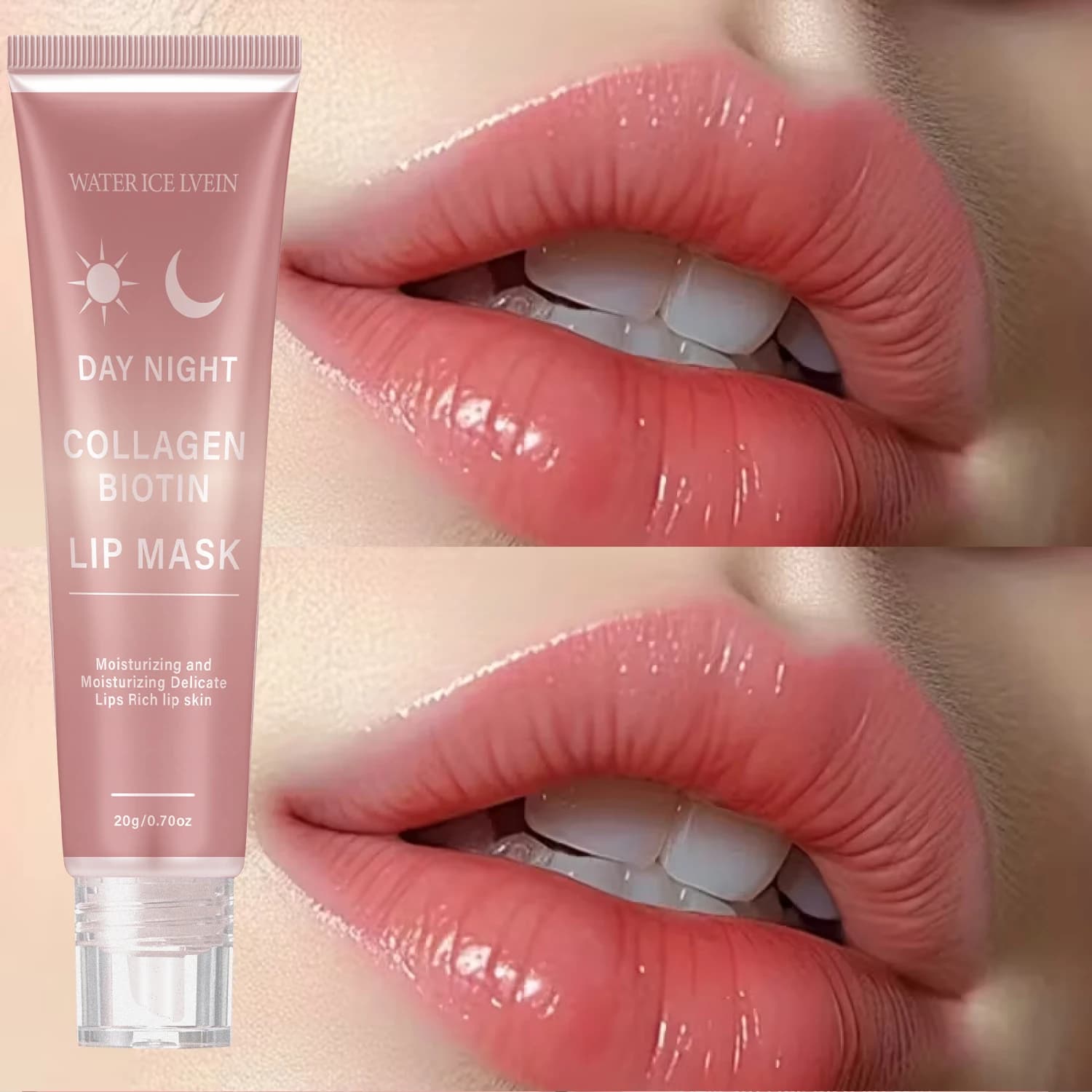 Lip Mask with Collagen and Biotin 20g with Peptides and Aloe - Care Lip Hydrating and Nutrition, Mask Peel-Off