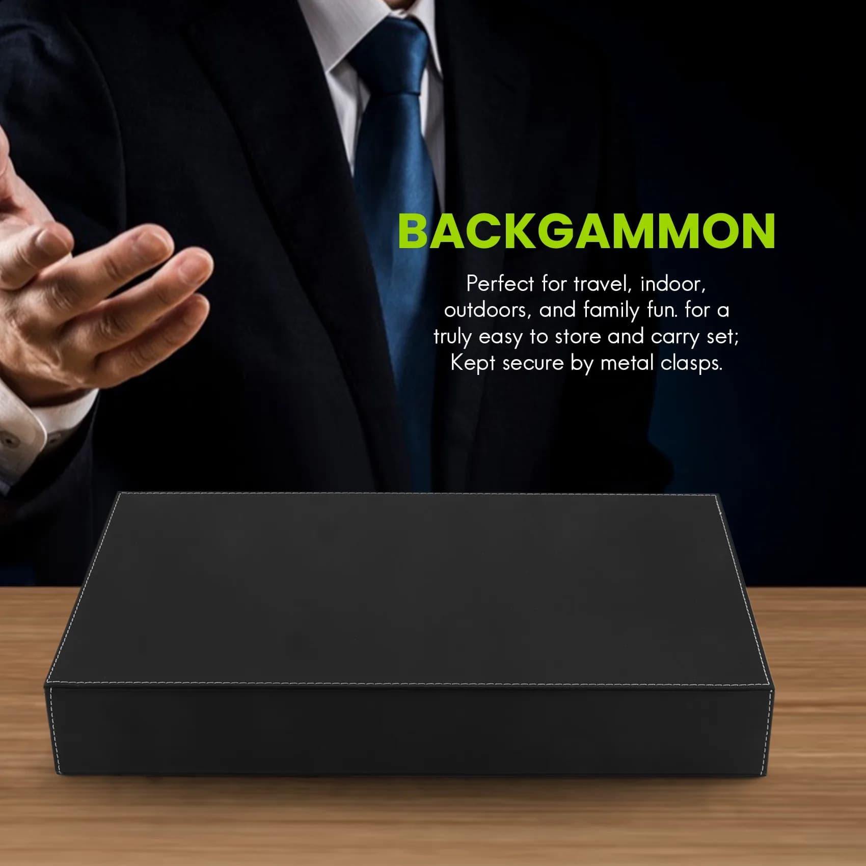 B05C-Backgammon Set - Classic 14.75 Inch Backgammon Sets For Adults Board Game For Antique Backgammon Set Set Family Game Set