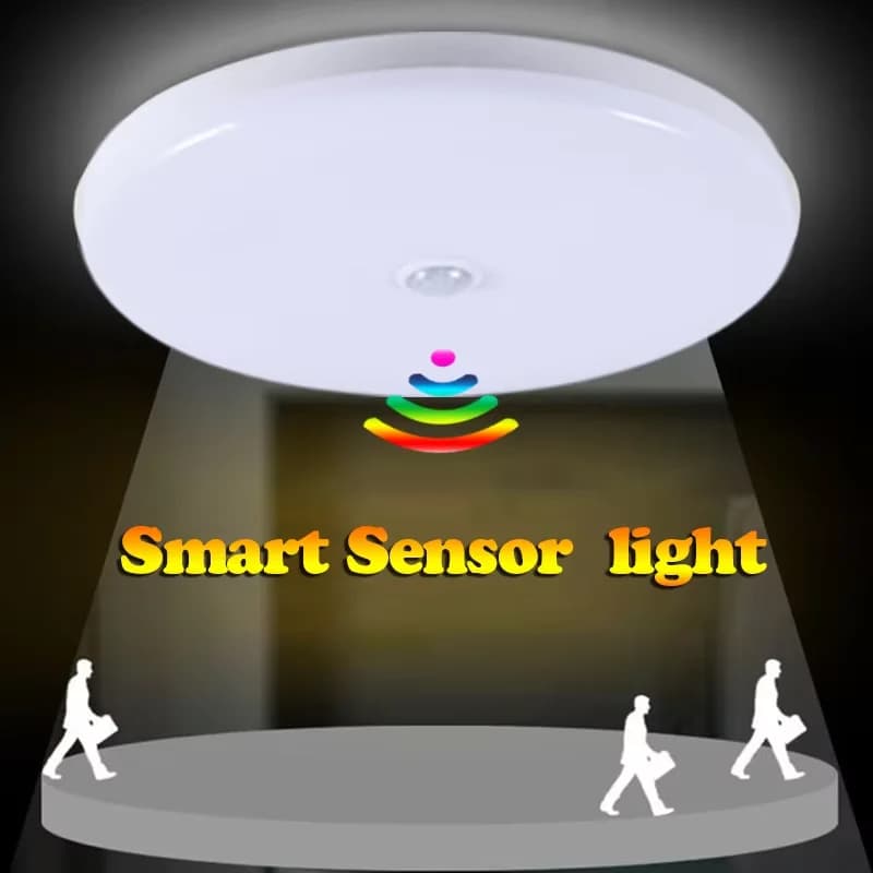Lampada da soffitto a LED Lampada con sensore di movimento umano intelligente per portico di casa Scala Garage Corridoio Luci notturne con sensore radar automatico LED