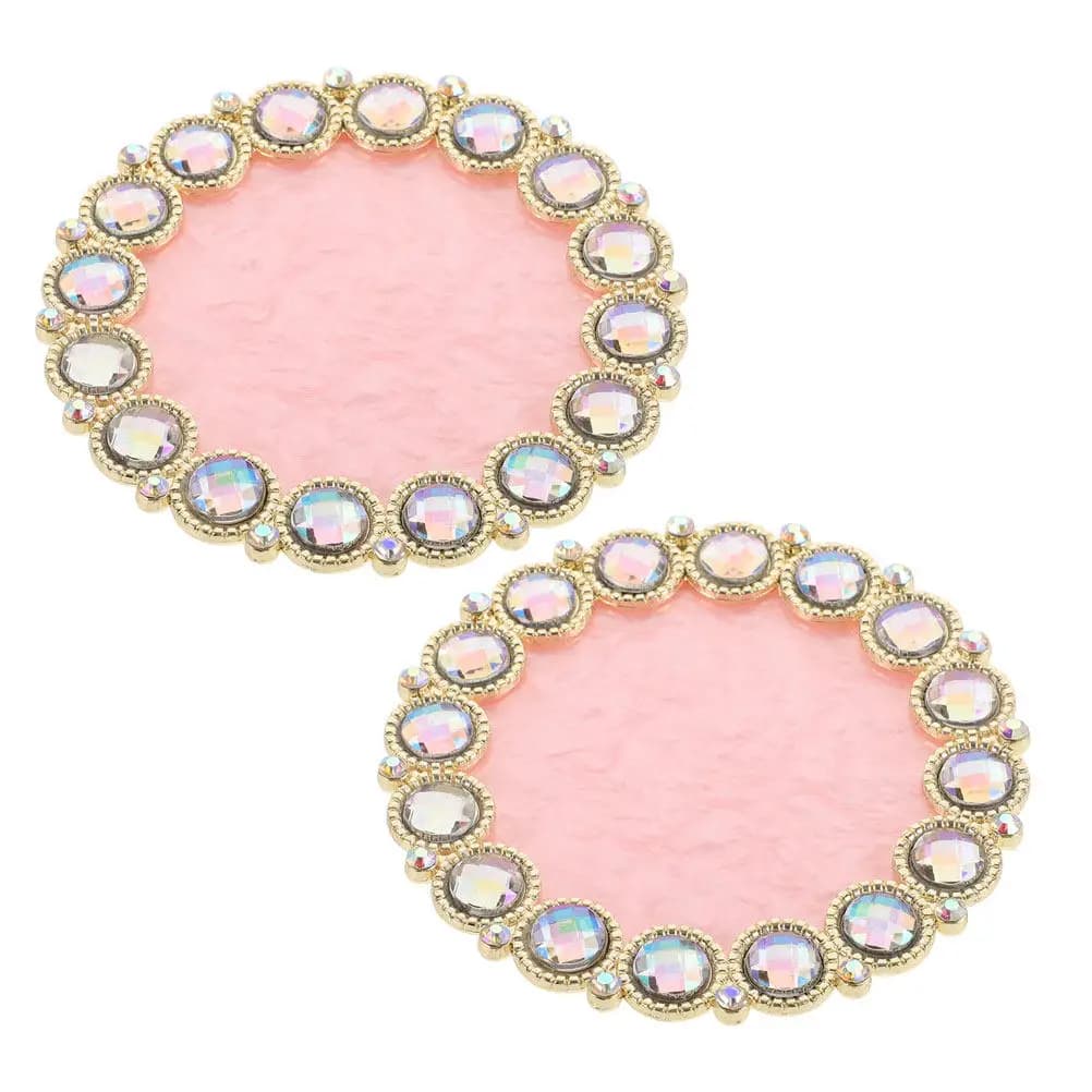 2 Pieces Tray for Mixing Colors in Resin Crystalline for Nail Art, Elegant Design with Rhinestones, Portable for Artists, Nail Painting Table